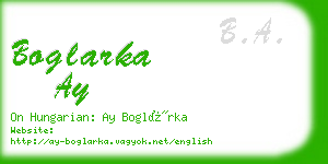 boglarka ay business card